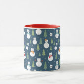 Snowman Cats Holiday Pattern Tasse (Zentrum)