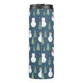 Snowman Cats Holiday Pattern Thermosbecher (Rückseite)
