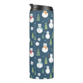 Snowman Cats Holiday Pattern Thermosbecher (Nach rechts gedreht)