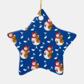 Snowman Cello Musiknoten Keramik Ornament (Vorne)