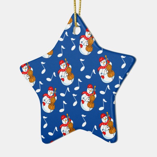 Snowman Cello Musiknoten Keramik Ornament (Links)