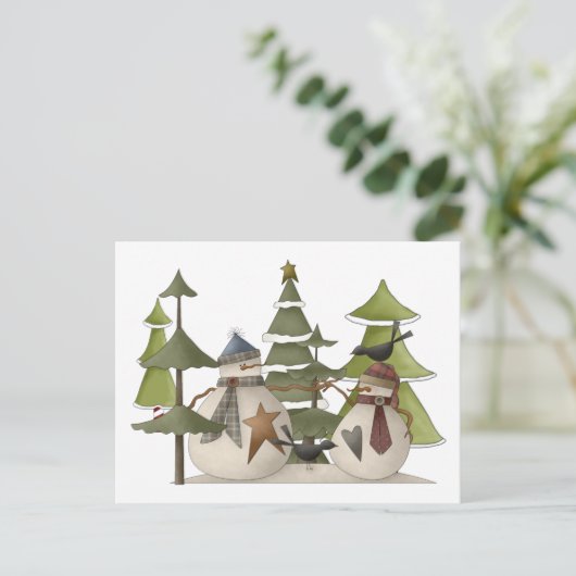 Snowman Chat Postkarte (Stehend Vorderseite)