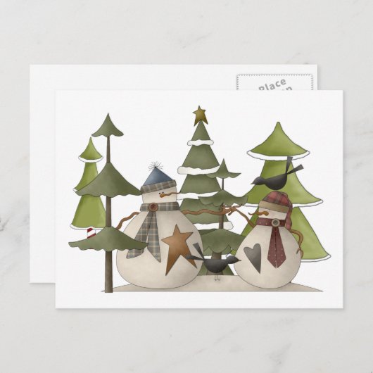 Snowman Chat Postkarte (Vorne/Hinten)