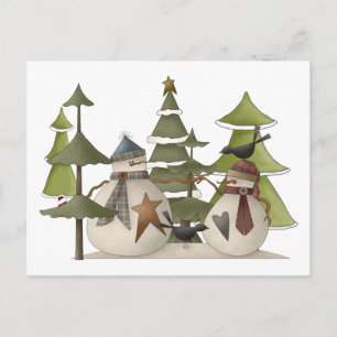 Snowman Chat Postkarte