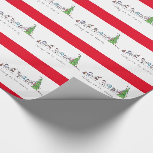 Snowman Chat Urlaub Geschenkpapier (Ecke)
