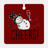 Snowman Chef Wein Weihnachten Weihnachten Weihnach Ornament Aus Metall (Vorderseite)