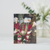 Snowman & Children Postkarte (Stehend Vorderseite)