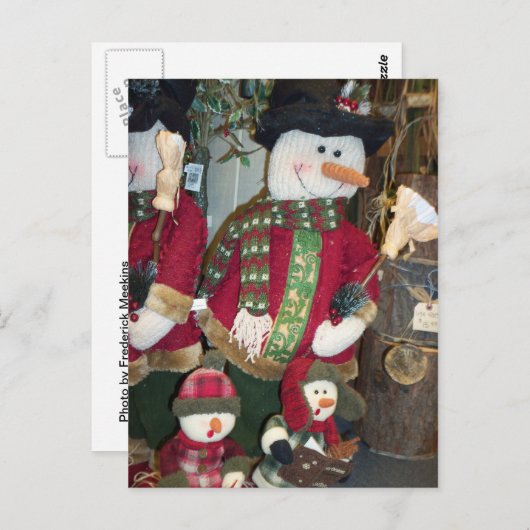 Snowman & Children Postkarte (Vorne/Hinten)