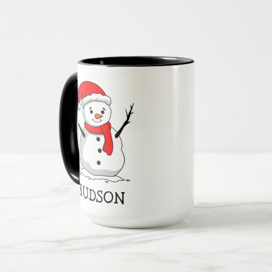 Snowman Childrens Hot Chocolate Weihnachtsgeschenk Tasse (Vorderseite Links)