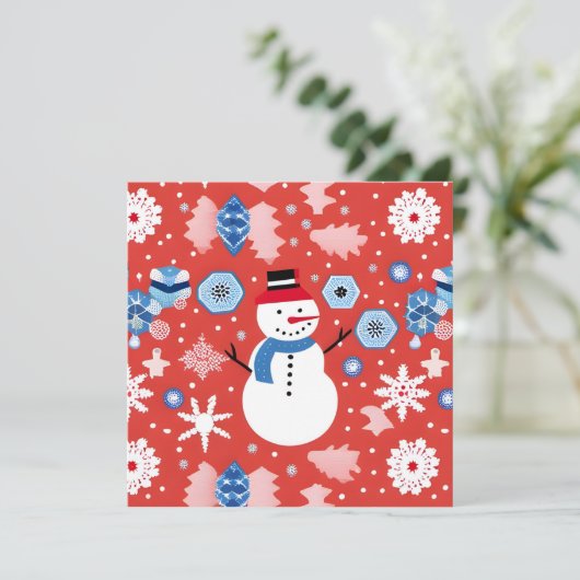 Snowman Chillin' Einladung (Stehend Vorderseite)