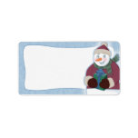 Snowman Christmas Address Labels Blank Adressaufkleber<br><div class="desc">Diese niedlichen Weihnachtsadressen-Etiketten verfügen über einen Schneemann,  der ein Geschenk hält,  und sind in Laken bereit,  in Ihren Drucker füttern. Oder als Geschenk-Tags verwenden. Kann personalisiert sein.</div>