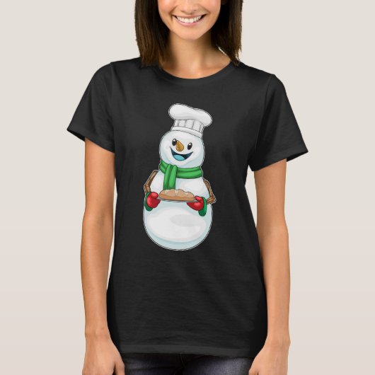 Snowman Christmas Baker T-Shirt (Vorderseite)