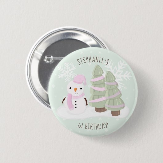 Snowman Christmas Button (Vorne & Hinten)
