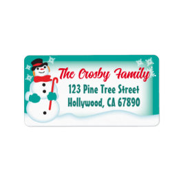 Snowman Christmas Card Address Labels Adressaufkleber