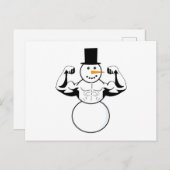 Snowman Christmas Card Bodybuilder Fitness Postkarte (Vorne/Hinten)