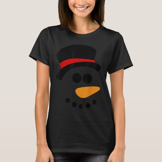 Snowman Christmas Character Face T-Shirt (Vorderseite)