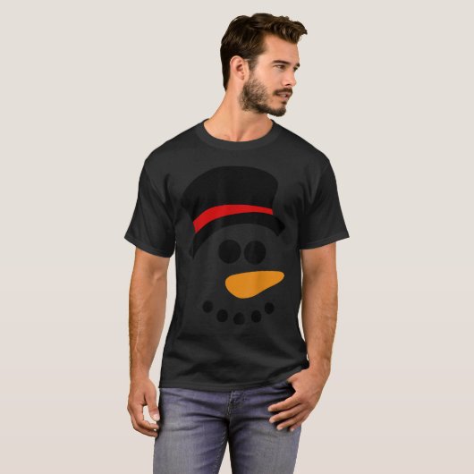 Snowman Christmas Character Face T-Shirt (Vorne ganz)