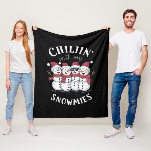 Snowman Christmas Chillin mit meinen Snowmies-Gesc Fleecedecke (Beispiel)