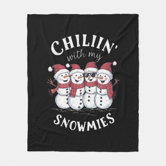 Snowman Christmas Chillin mit meinen Snowmies-Gesc Fleecedecke (Vorderseite)