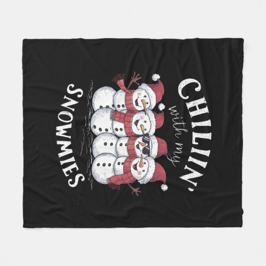 Snowman Christmas Chillin mit meinen Snowmies-Gesc Fleecedecke (Vorderseite (Horizontal))