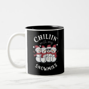 Snowman Christmas Chillin mit meinen Snowmies-Gesc Zweifarbige Tasse
