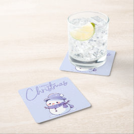 Snowman Christmas Coaster Rechteckiger Pappuntersetzer