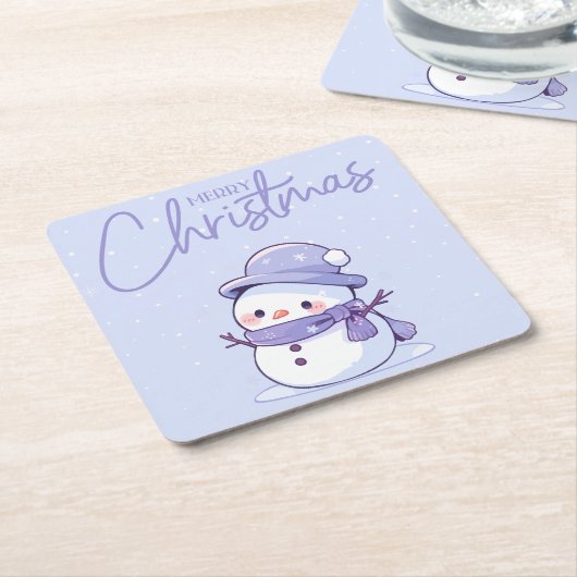 Snowman Christmas Coaster Rechteckiger Pappuntersetzer (angewinkelt)