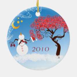 Snowman Christmas Couples Foto Ornament