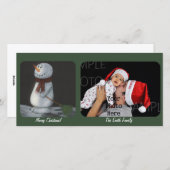 Snowman Christmas Custom Foto Card Feiertagskarte (Vorne/Hinten)