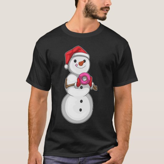 Snowman Christmas Donut T-Shirt (Vorderseite)