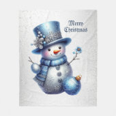 Snowman Christmas Elegante Winterferien Fleecedecke (Vorderseite)