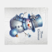 Snowman Christmas Elegante Winterferien Fleecedecke (Vorderseite (Horizontal))