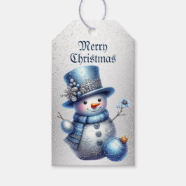 Snowman Christmas Elegante Winterferien Geschenkanhänger