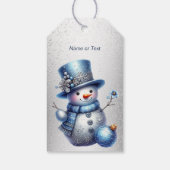 Snowman Christmas Elegante Winterferien Geschenkanhänger (Rückseite)