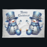 Snowman Christmas Elegante Winterferien Geschirrtuch<br><div class="desc">Schneemann Weihnachten Elegant Winter Holidays Küchentuch. Einzigartiges,  schönes,  stilvolles Design. Leicht personalisiert zu sein. Schriftart Stil,  Größe und Farben können geändert werden. Matching-Elemente sind verfügbar.</div>