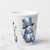Snowman Christmas Elegante Winterferien Pappbecher (Rückseite)