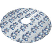 Snowman Christmas Elegante Winterferien Polyester Weihnachtsbaumdecke (Schrägansicht)