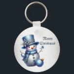 Snowman Christmas Elegante Winterferien Schlüsselanhänger<br><div class="desc">Schneemann Weihnachten Eleganter Winterurlaub Schlüsselanhänger. Einzigartiges,  schönes,  stilvolles Design. Leicht personalisiert zu sein. Schriftart Stil,  Größe und Farbe können geändert werden. Matching-Elemente sind verfügbar.</div>