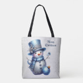 Snowman Christmas Elegante Winterferien Tasche (Rückseite)