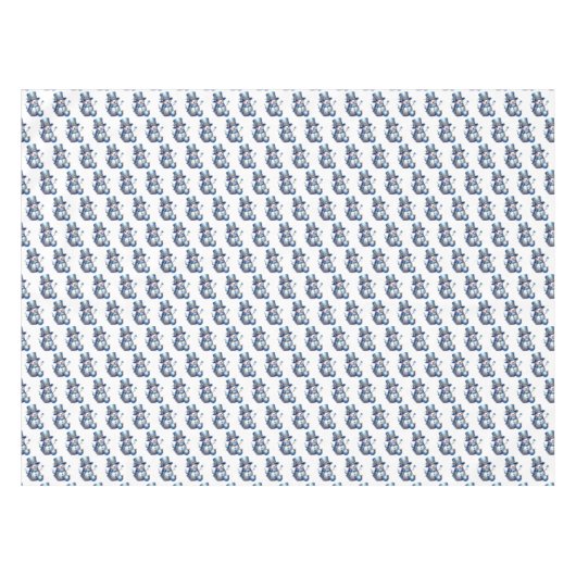 Snowman Christmas Elegante Winterferien Tischdecke (Vorderseite (Horizontal))