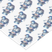 Snowman Christmas Elegante Winterferien Tischdecke (Schrägansicht)