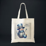 Snowman Christmas Elegante Winterferien Tragetasche<br><div class="desc">Schneemann Weihnachten Elegante Winterurlaub Tote Tasche. Einzigartiges,  schönes,  stilvolles Design. Leicht personalisiert zu sein. Schriftart Stil,  Größe und Farben können geändert werden. Matching-Elemente sind verfügbar.</div>