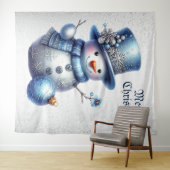 Snowman Christmas Elegante Winterferien Wandteppich (Beispiel (Horizontal))