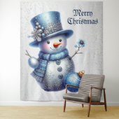 Snowman Christmas Elegante Winterferien Wandteppich (Beispiel)