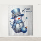 Snowman Christmas Elegante Winterferien Wandteppich (Vorderseite)