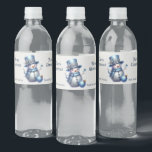 Snowman Christmas Elegante Winterferien Wasserflaschenetikett<br><div class="desc">Snowman Weihnachten Elegante Winter Holidays Wasser Flasche Label. Einzigartiges,  schönes,  stilvolles Design. Leicht personalisiert zu sein. Schriftart Stil,  Größe und Farben können geändert werden. Matching-Elemente sind verfügbar.</div>