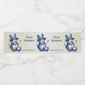 Snowman Christmas Elegante Winterferien Wasserflaschenetikett (Einzelnes Label)