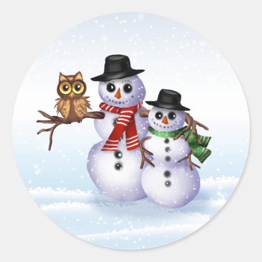 Snowman Christmas Envelope Sticker (Vorderseite)