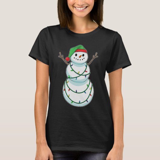 Snowman Christmas Failights T-Shirt (Vorderseite)