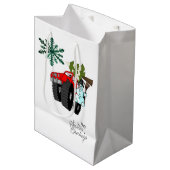Snowman Christmas Frohen Festtage Gift Bags Mittlere Geschenktüte (Vorderseite Schrägansicht)